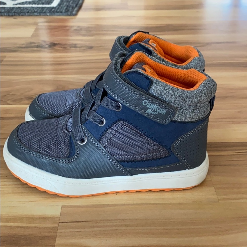 Oshkosh toddler boy boots gray blue 10